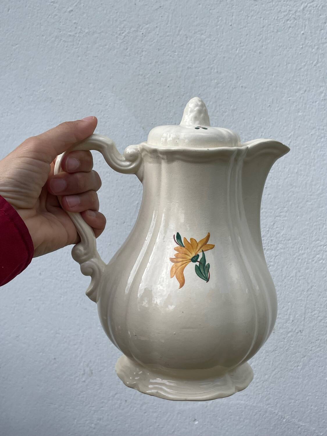 Digoin ceramic teapot with flowers