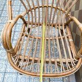 Fauetuil en rotin marron