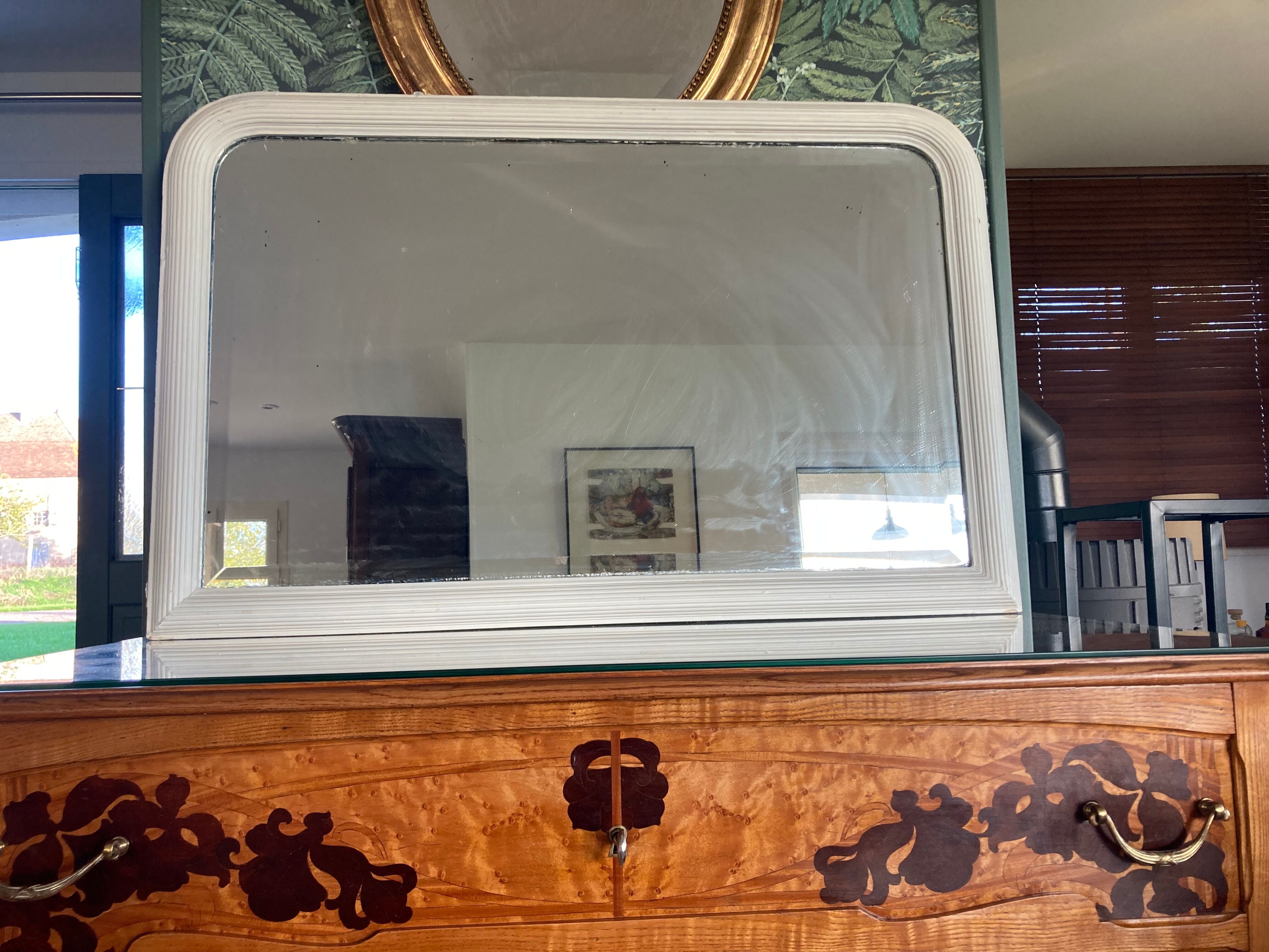 Old mirror louis philippe painted
