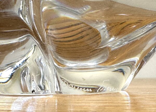 Coupelle / vide poche / mortier et pilon en cristal de Daum signé