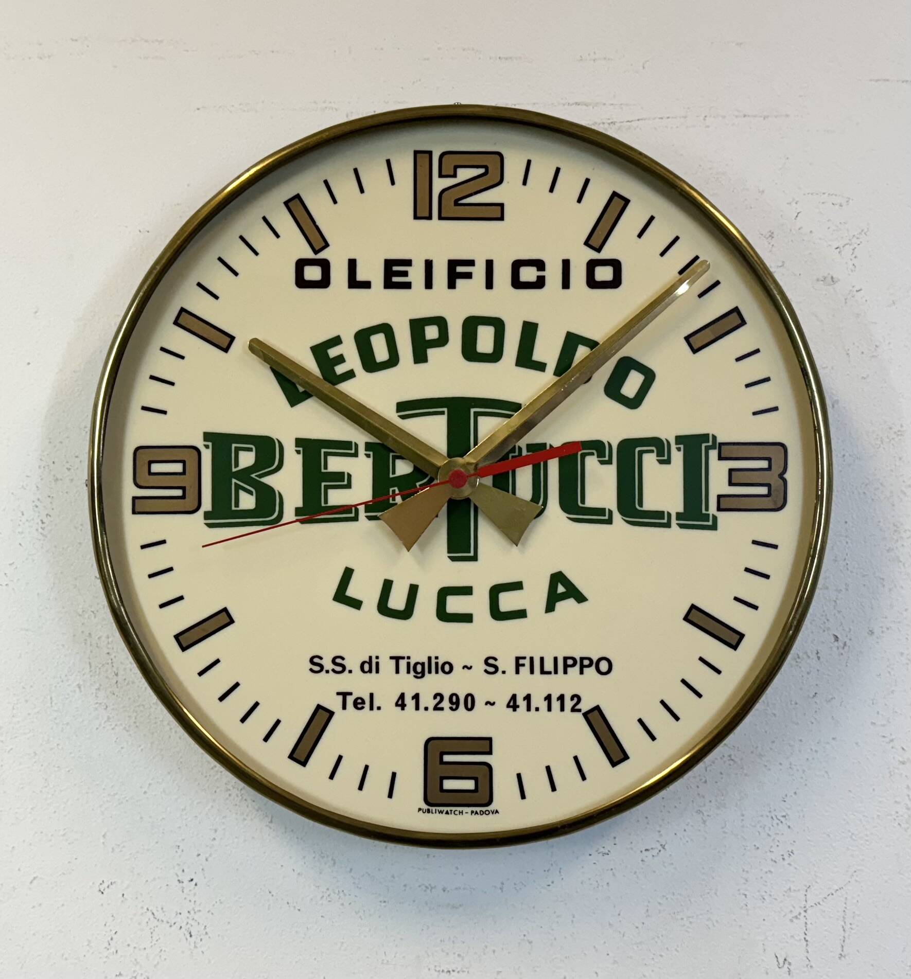 Vintage italian advertising wall clock, 1970s