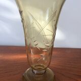 Amber tulip vase