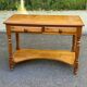Vintage Console Desk in Solid Pine with Removable Upper Unit 1980