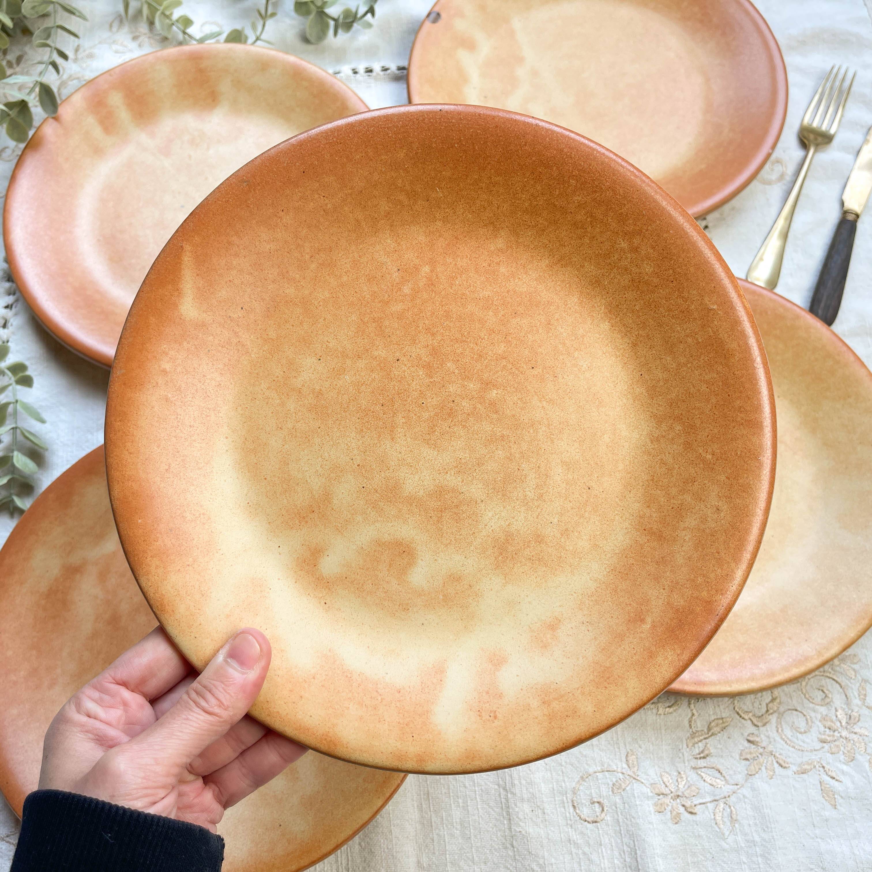 5 Vintage Vallauris Stoneware Plates