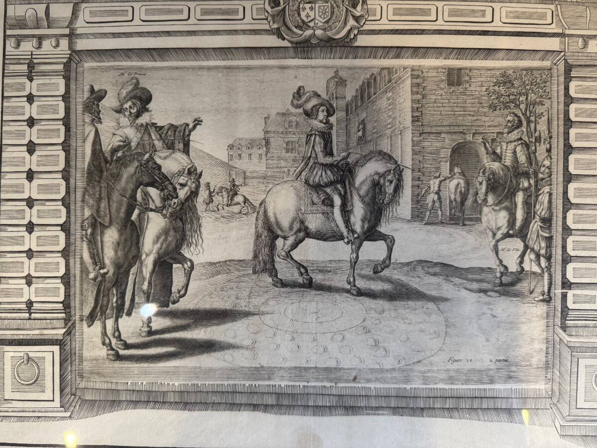 Suite de trois gravures, extraites de “l’instruction du Roy” Antoine de Pluvinel, 1666