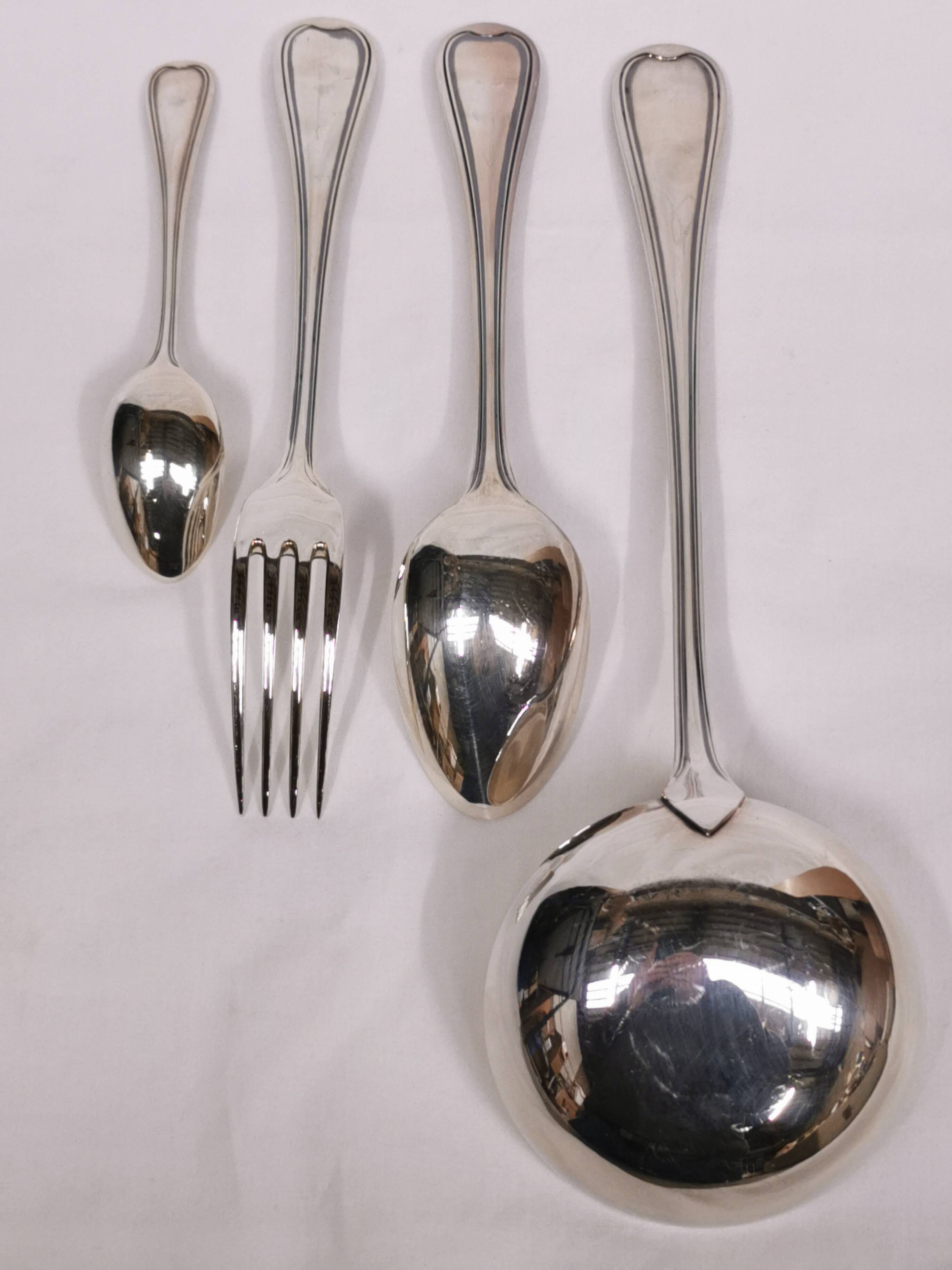 Ercuis 100 37-piece cutlery set, silver metal