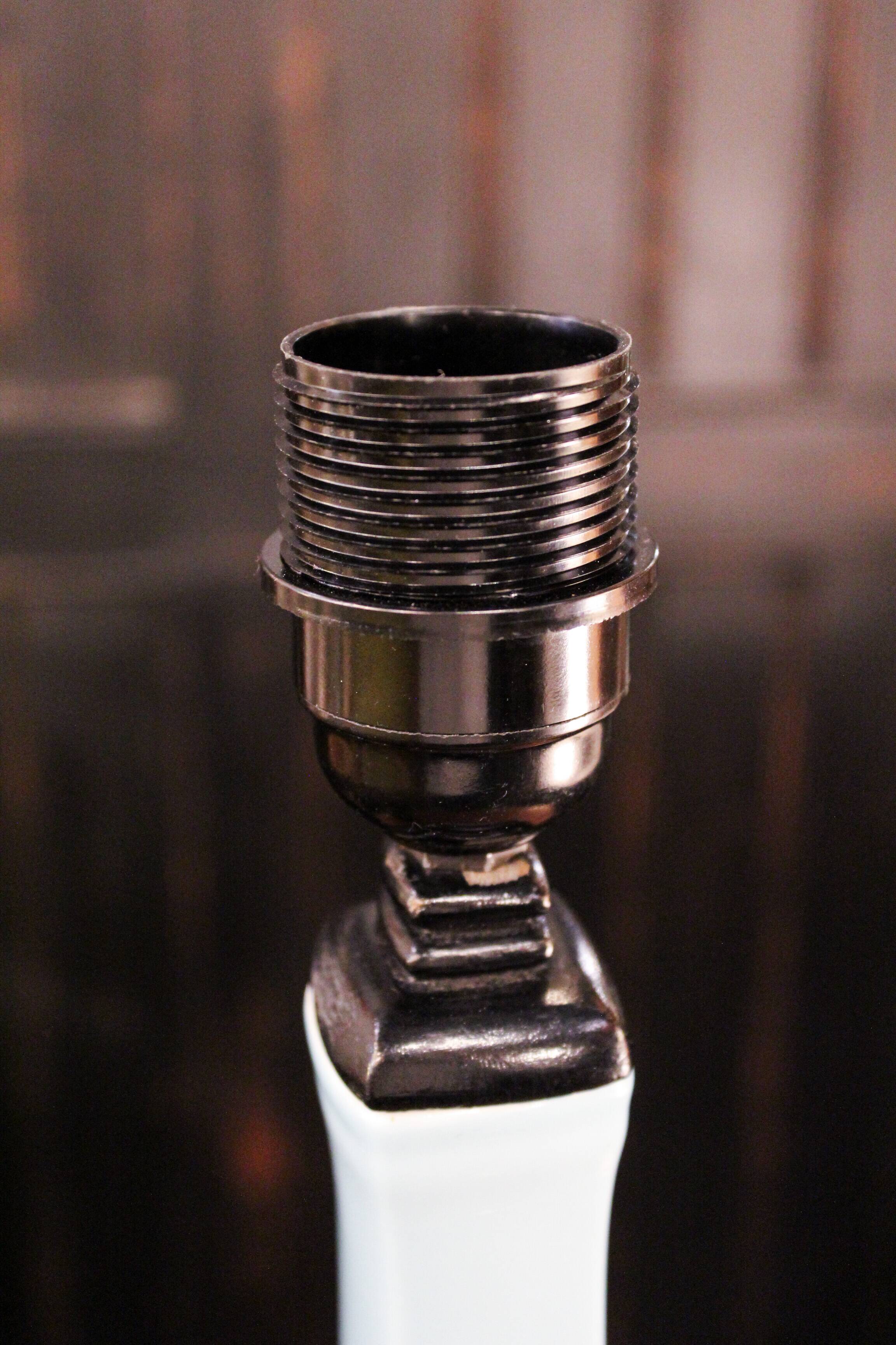 Light blue glazed ceramic lamp, Manises