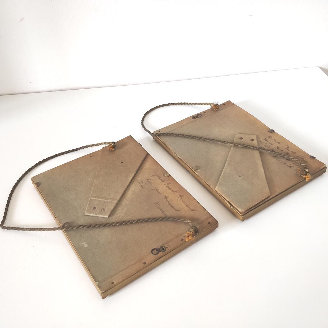 Pair small frames gilded wood 22 by 17cm