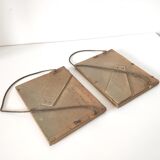 Pair small frames gilded wood 22 by 17cm