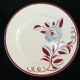 6 flat plates k and g luneville floral décor art deco model rosie