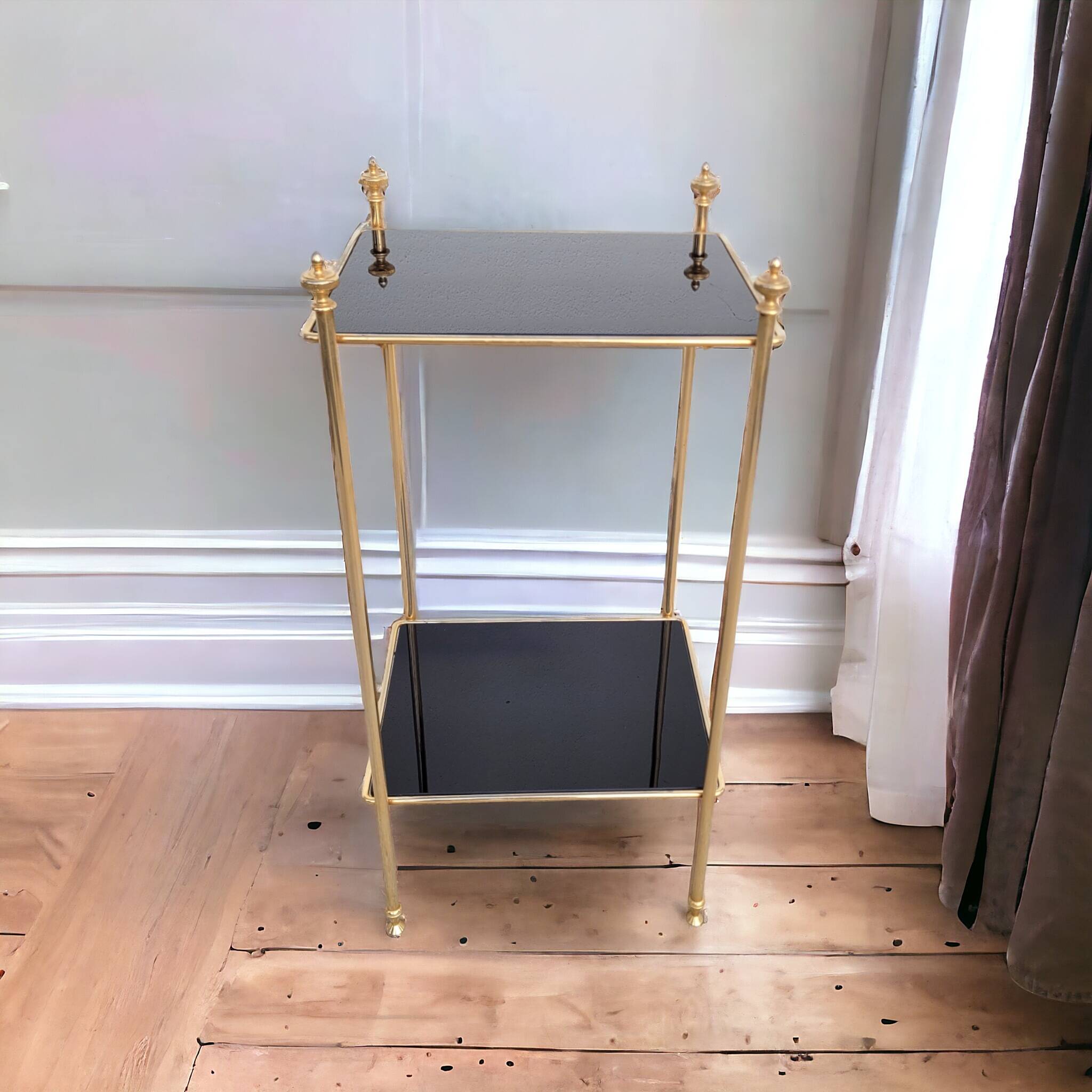 Vintage harness in gold metal and black glass