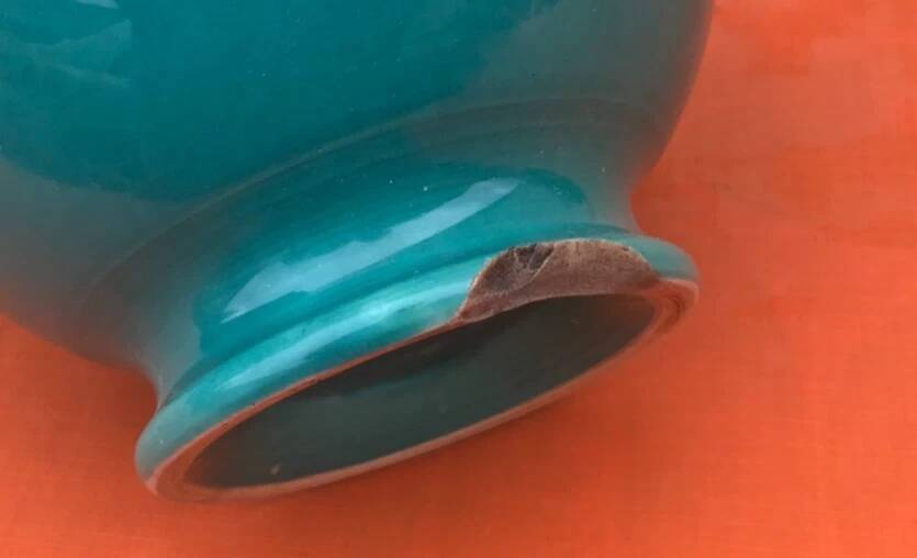 1940s Pedestal bowl Glazed ceramic