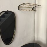 Mirror rear-view mirror free form and its matching coat hanger steel and brass