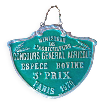 Plaque concours agricole - 1970