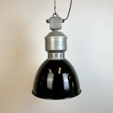 Industrial Black Enamel Factory Lamp from Elektrosvit, 1960s