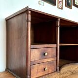 Meuble de rangement, cabinet 4 tiroirs en bois foncé