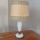 Art deco table lamp in opaline and brass