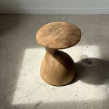 Solid wood side table (monoxyl) organic shape natural color