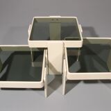 Gianfranco Frattini stacking tables for Cassina – original off-white lacquer