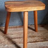 Solid wood tripod stool from the 50s