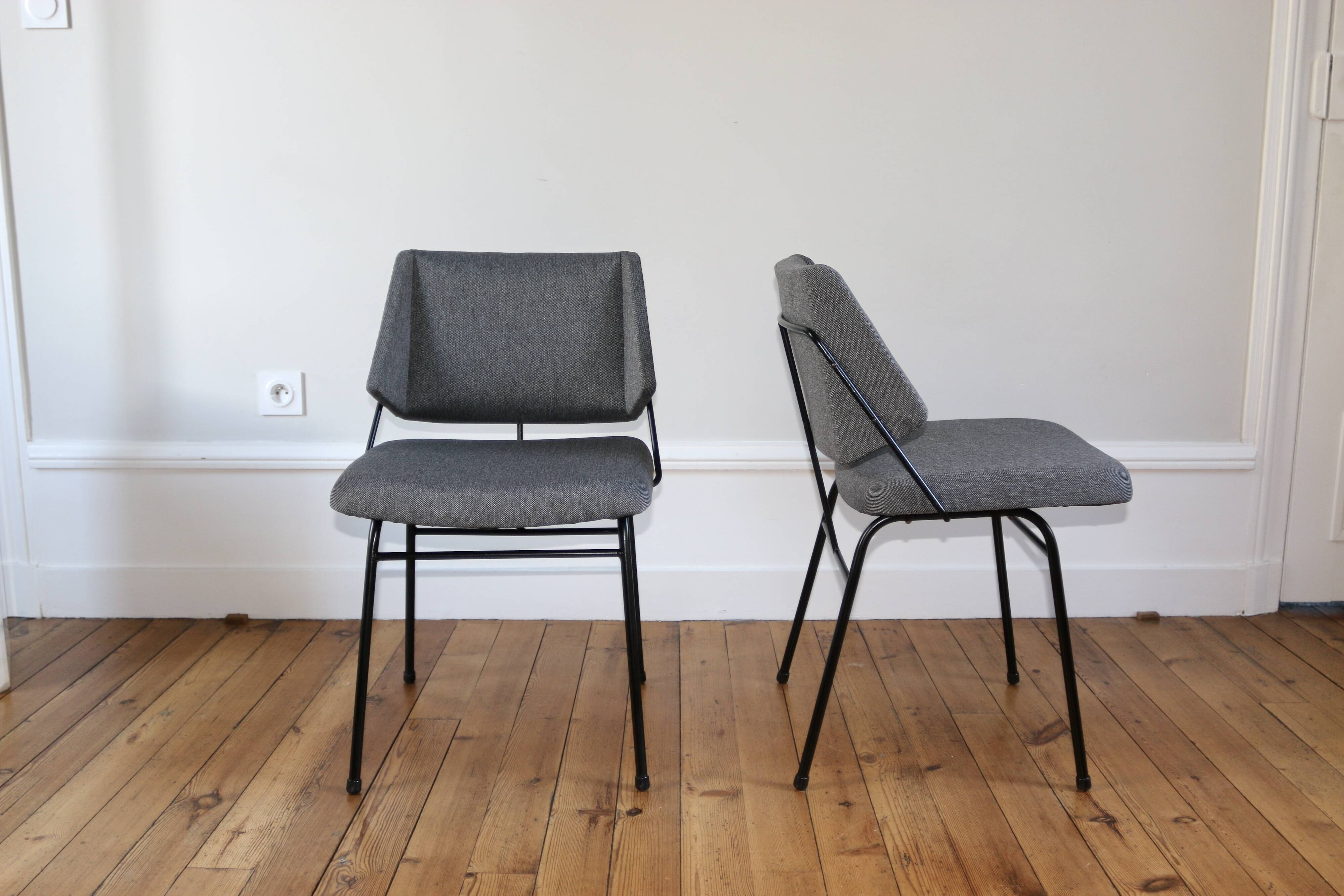 Series of 6 vintage modernist chairs Raphael Raffel, 1950s