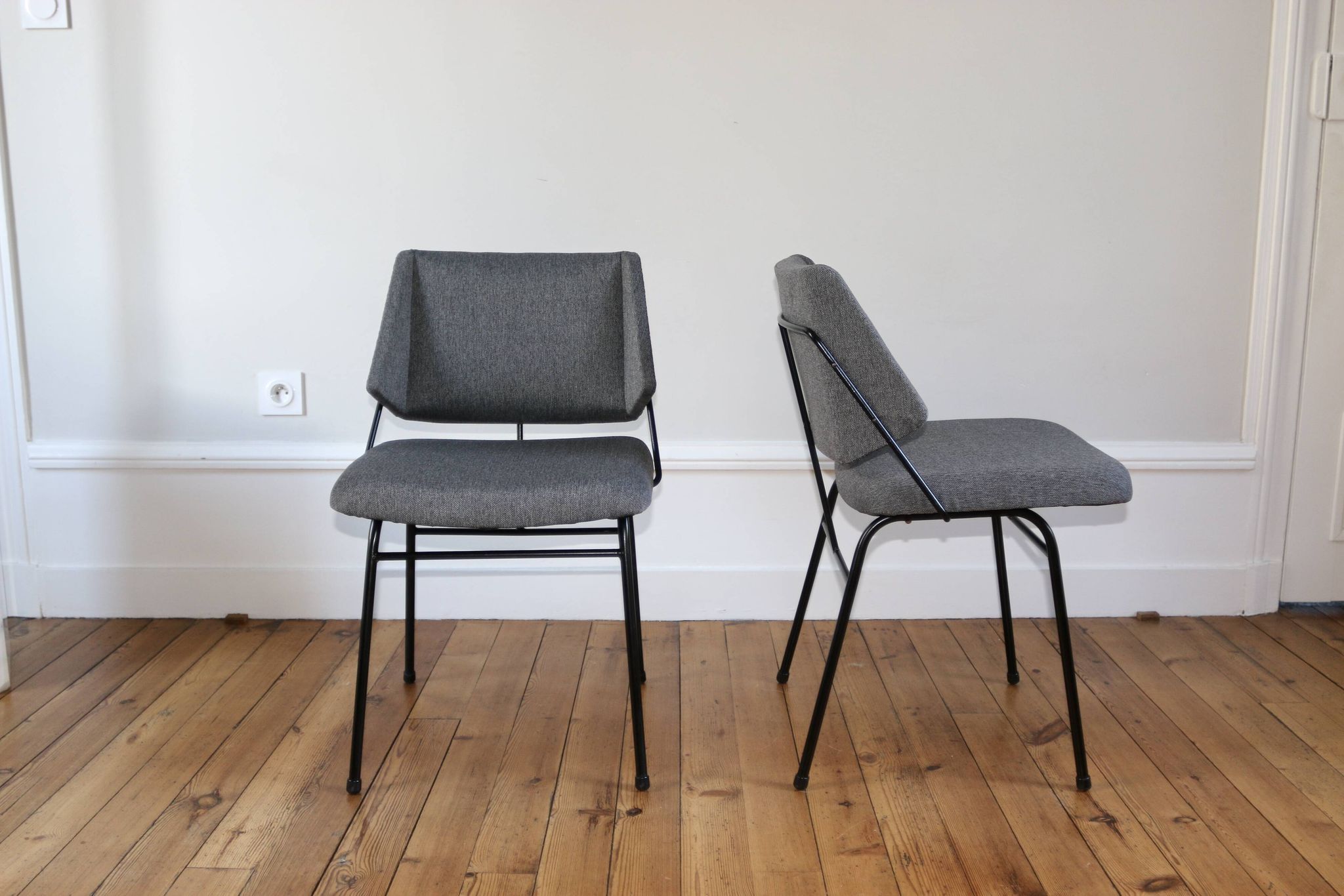 Series of 6 vintage modernist chairs Raphael Raffel, 1950s