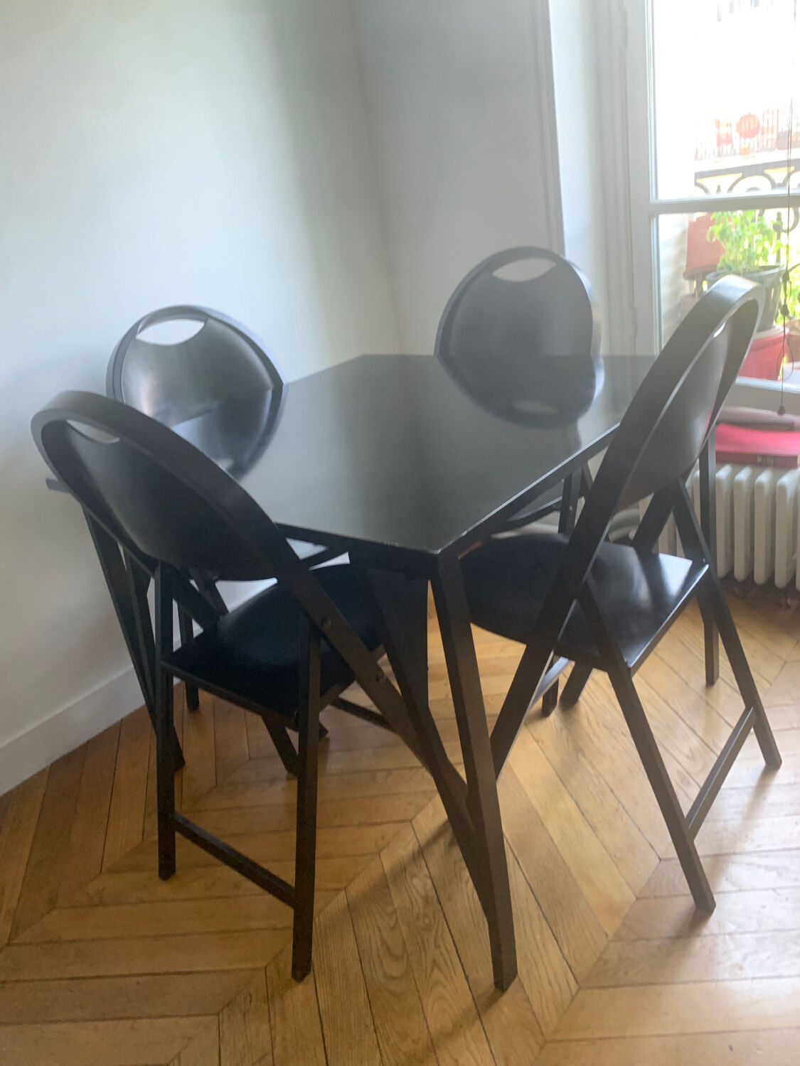 Castiglioni folding table & chairs 1965