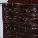 George III Library Thomas Chippendale in Hardwood on Serpentine Chest of Drawers