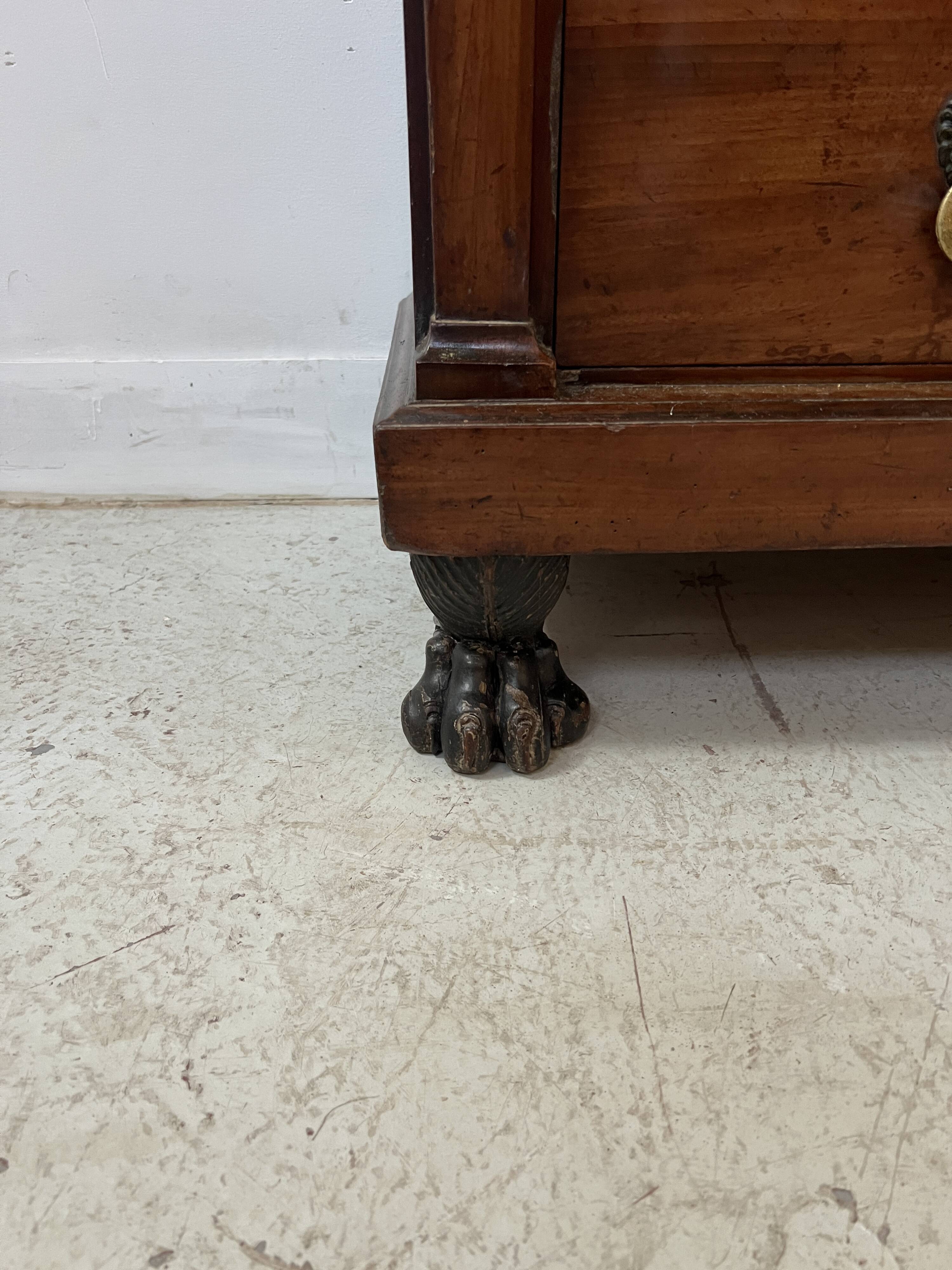 Empire period chest of drawers in mahogany and veneer, 19th century