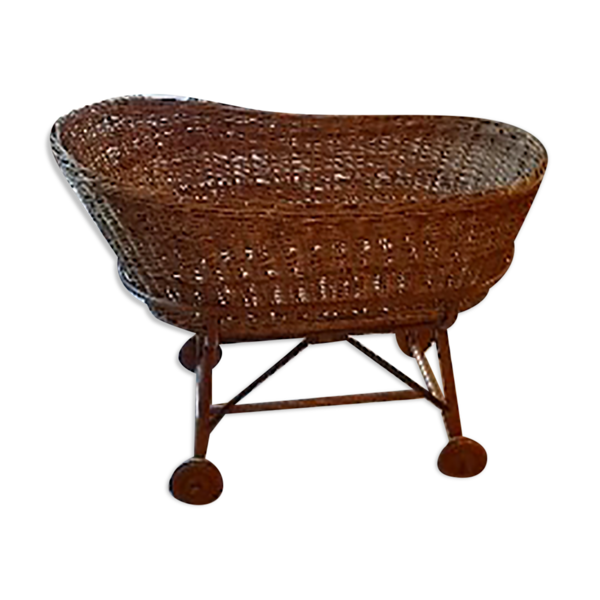 Berceau osier à roulette