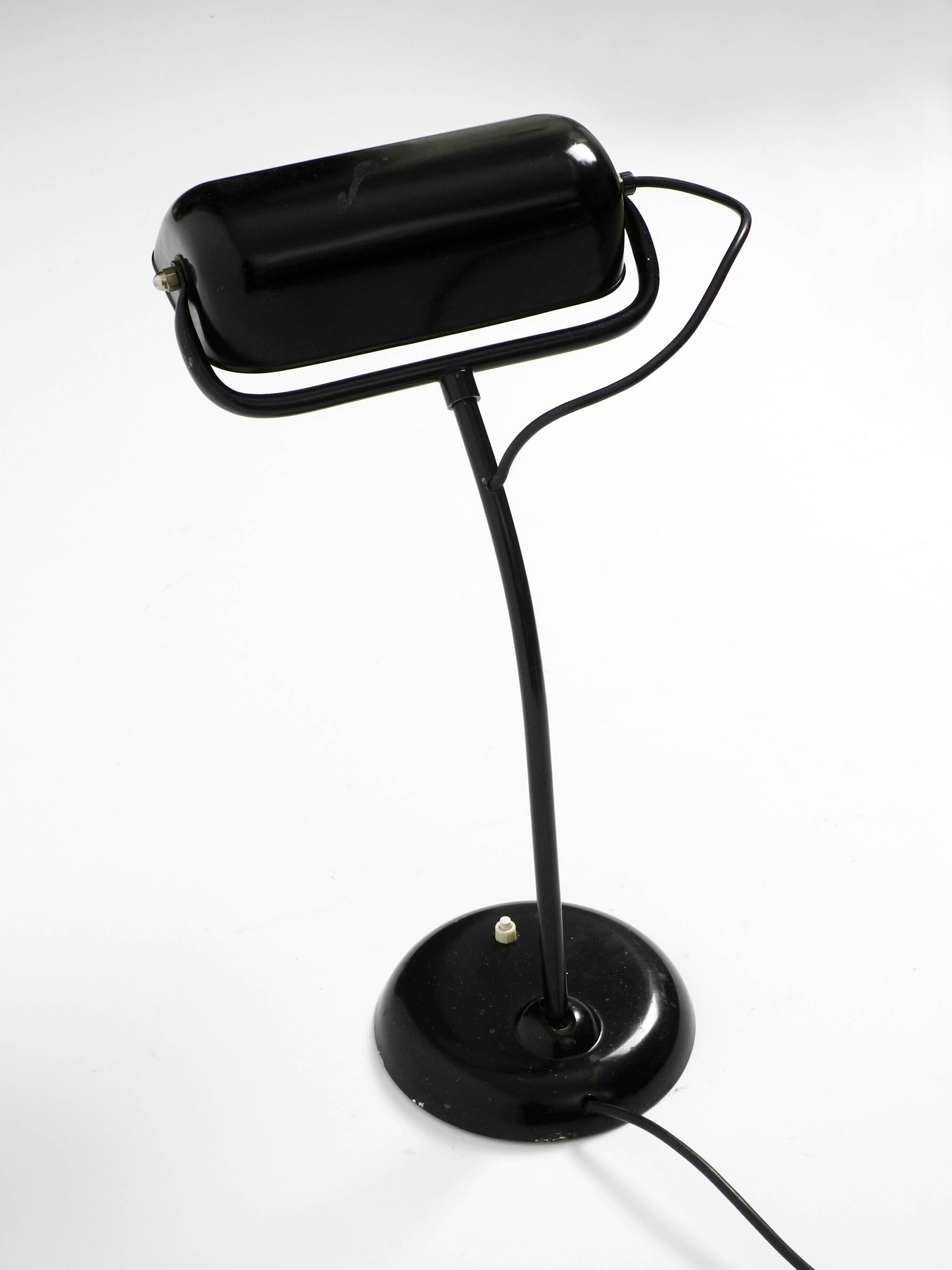 Original 1940s Kaiser Idell industrial metal table lamp model 6581 in black
