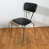 vintage chromed tubular steel stackable dining chairs