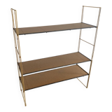 Vintage 1960 String wall shelf in gold wood - 60 x 50 cm