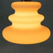 Opaline glass suspension from the space age, organic-shaped pendant.