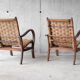Pair of Vroom & Dreesman braided rope chairs, Netherlands, 1960s