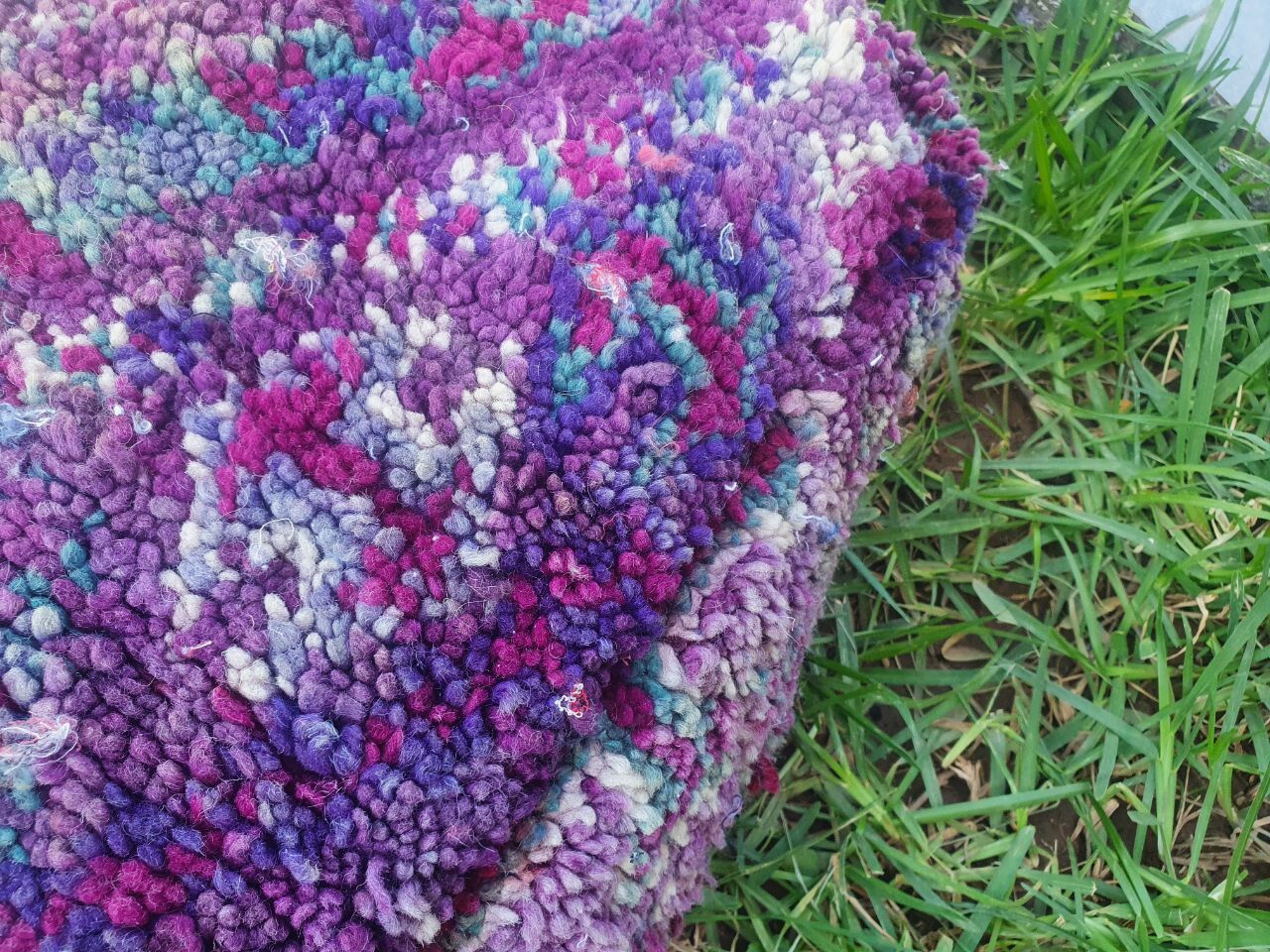 Moroccan carpet pouf