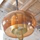 Brass and smoked glass pendant lamp by Temde, Germany 1970s