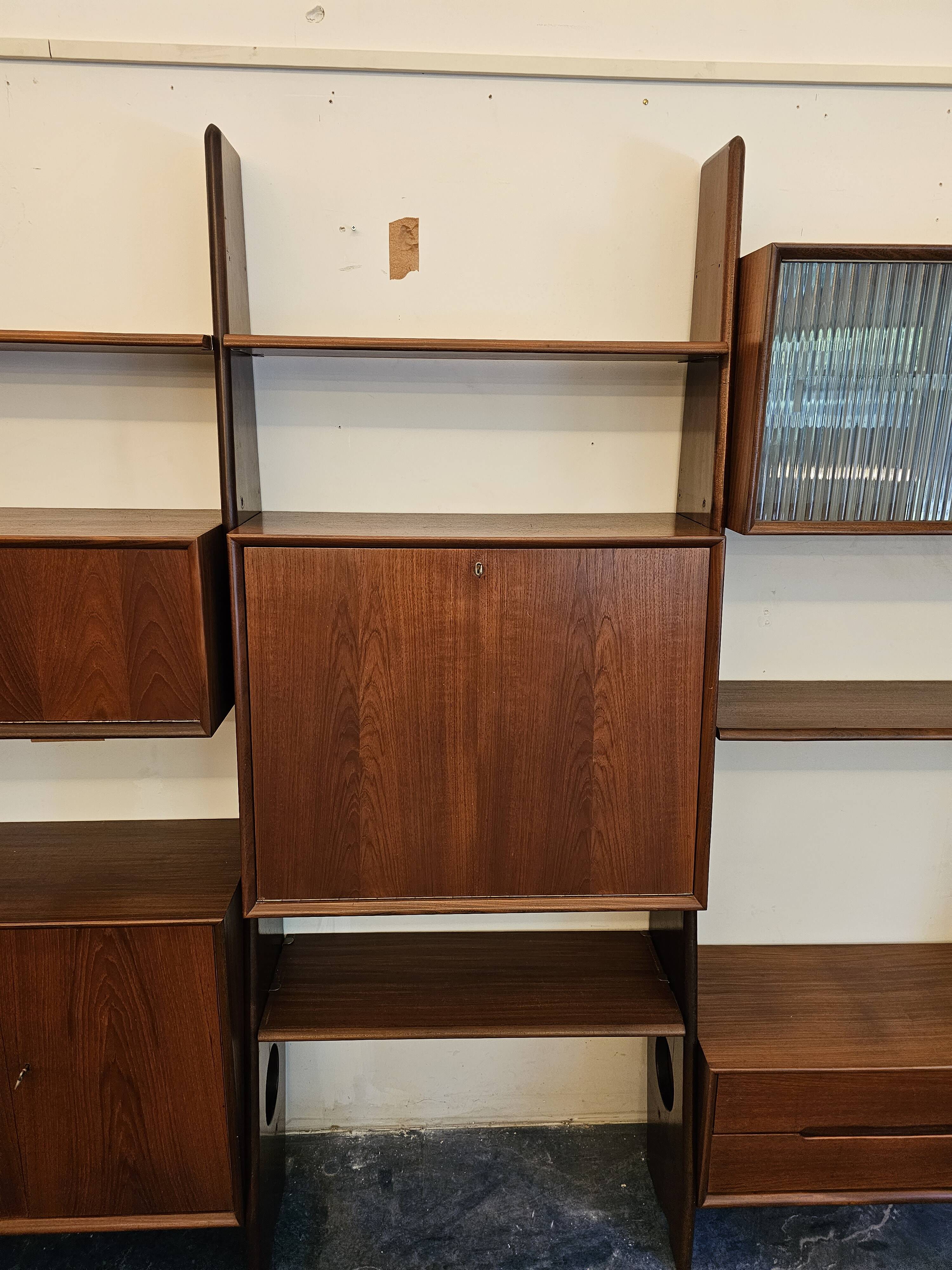 Wall unit wall cabinet teak vintage Dutch Design