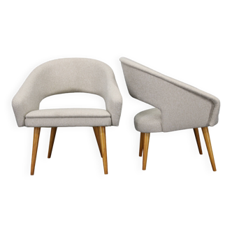 Paire de fauteuils coquillages restaurées, années 1960, Tchécoslovaquie