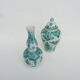 Antique vase & pot in green Delftware