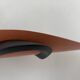 Vintage modernist wall lamp, black lacquered metal and wood, France 1980s