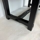 Brutalist elm table Wabi-sabi spirit and its 2 benches