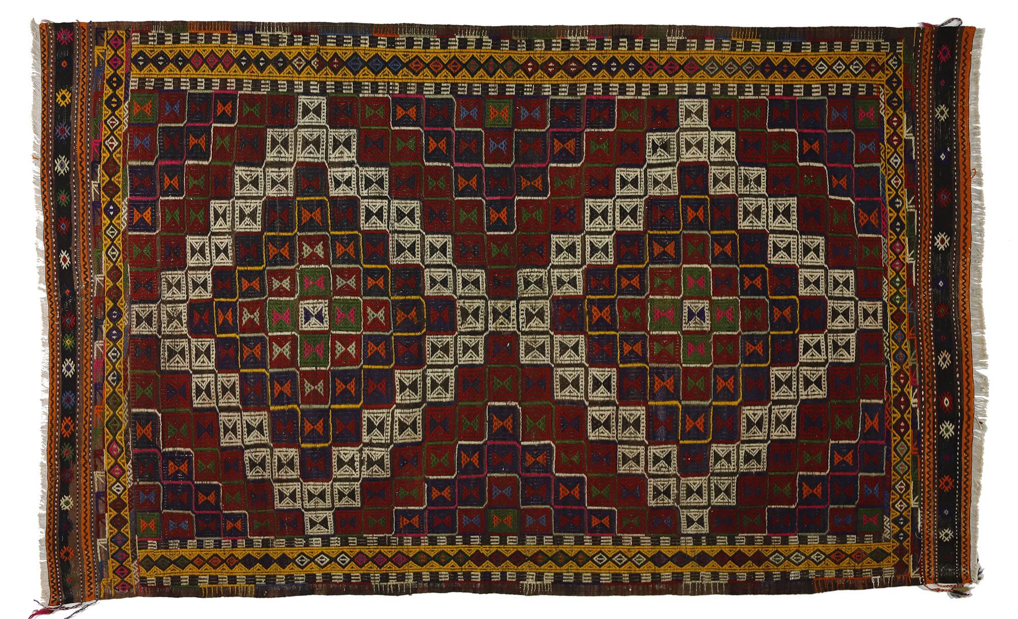 Area kilim rug ,vintage wool turkish handknotted kilim, 277cmx 166cm rug