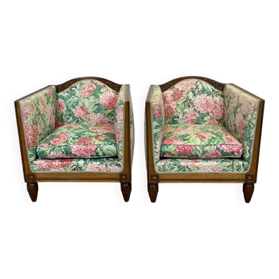 Paire de fauteuils Art déco en acajou des années 1930