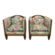 Pair of Art Deco armchairs in mahogany from the 1930s.