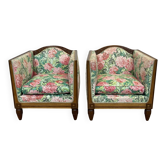 Paire de fauteuils Art déco en acajou des années 1930