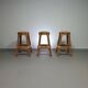 3 x bamboo stool with leather laces / 70s