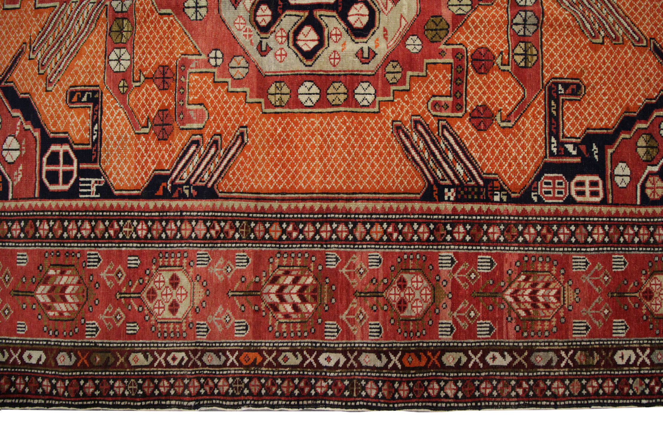 Antique Caucasian Handmade Wool Shirvan Rug 1890- 128x188cm