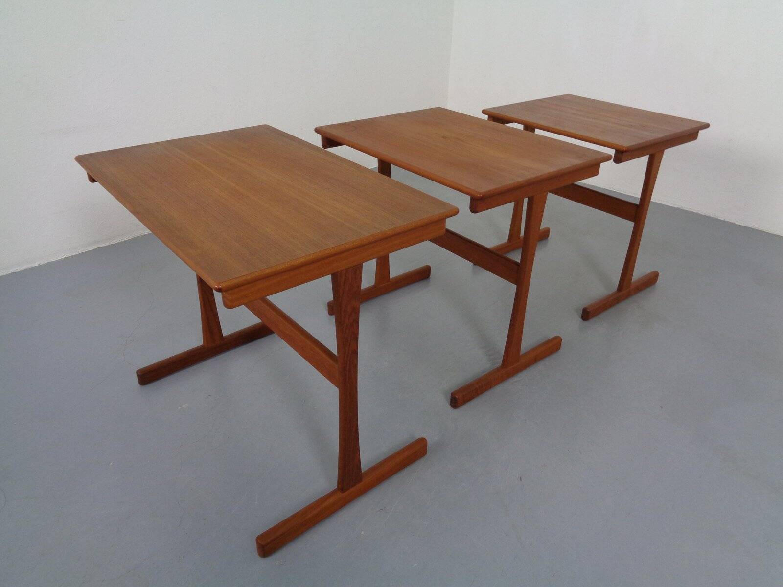 Danish Teak Nesting Tables, 1960s, Set of 3