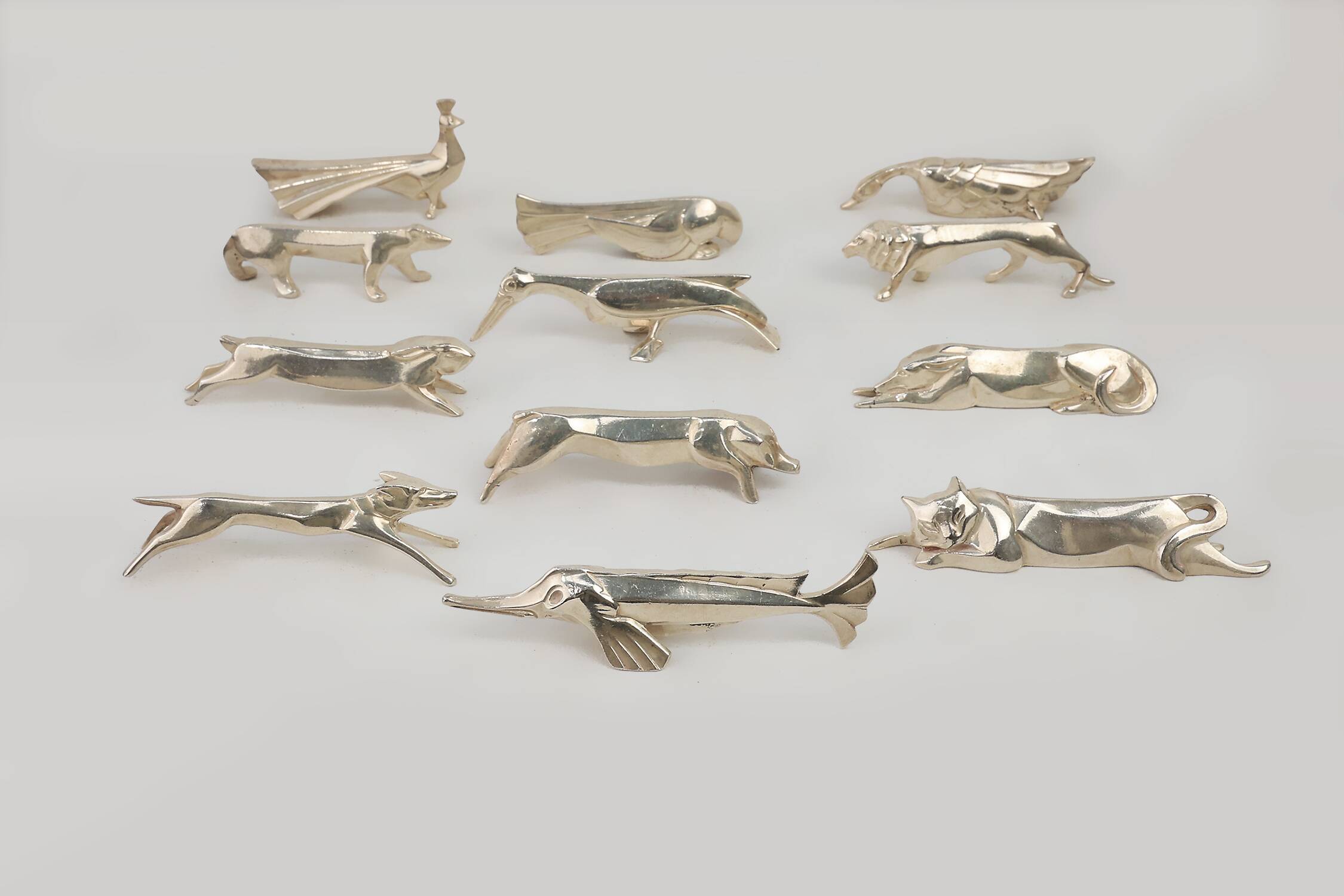 Complete Menagerie by Edouard Marcel Sandoz for Christofle Gallia, France